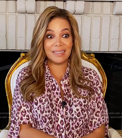 Sunny’s purple leopard blouse on The View