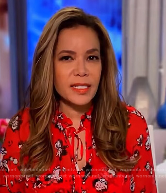 Sunny’s red floral blouse on The View