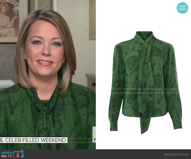 Tara Jarmon Plant Print Top worn by Dylan Dreyer on Today