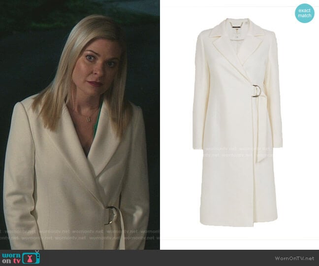 Ted Baker Dezpina Long D-Ring Wrap Coat worn by Stephanie Borden (Kylee Evans) on Good Witch
