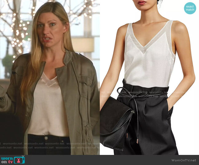 Ted Baker Lilyane Mesh-Trimmed Top worn by Ava Sharpe (Jes Macallan) on Legends of Tomorrow