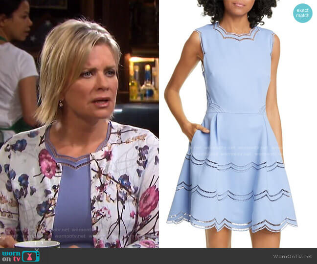 Ted Baker Scalloped Fit & Flare Dress worn by Kayla Brady (Mary Beth Evans) on Days of our Lives
