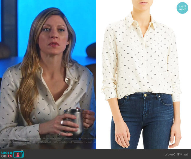 Theory Dot Triangle Silk Shirt worn by Ava Sharpe (Jes Macallan) on Legends of Tomorrow