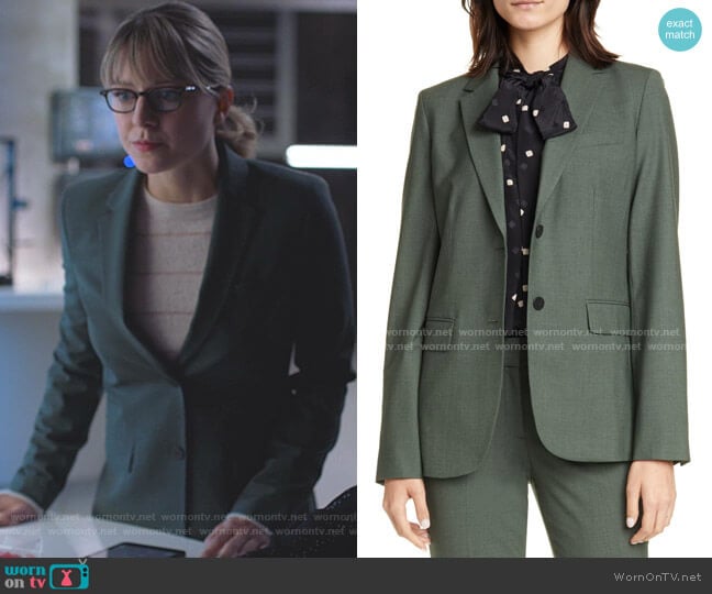 Theory Carissa Wool-Blend Blazer worn by Kara Danvers (Melissa Benoist) on Supergirl
