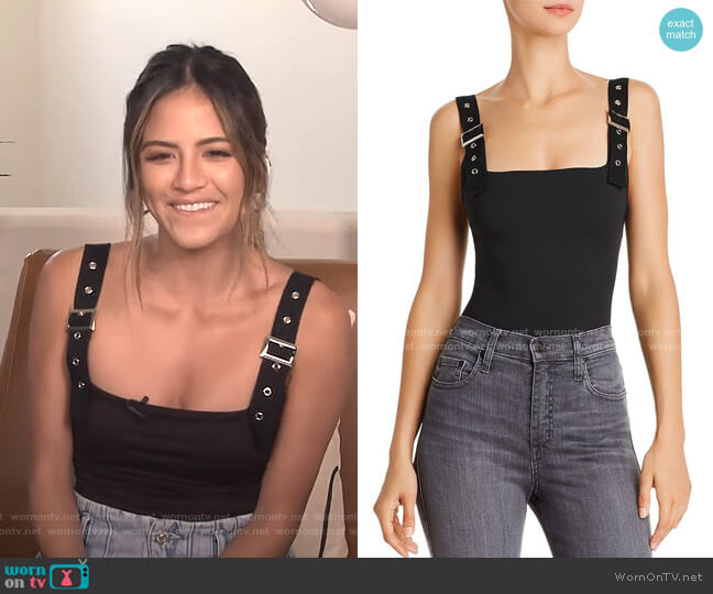 Tiger Mist Kailey Adjustable Strap Bodysuit worn by Erin Lim on E! News