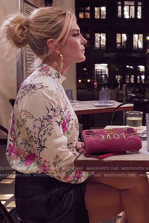 Sonja’s velvet Love Gucci bag on The Real Housewives of New York City