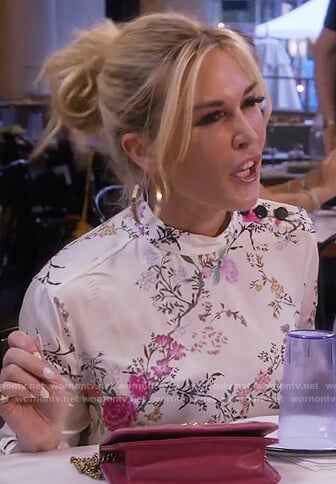 Tinsley’s white floral blouse on The Real Housewives of New York City