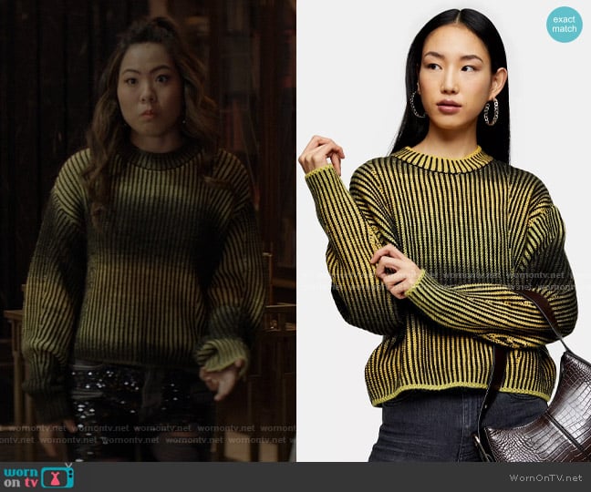 Topshop Plaited Knitted Space Dye Sweater worn by Mary Hamilton (Nicole Kang) on Batwoman