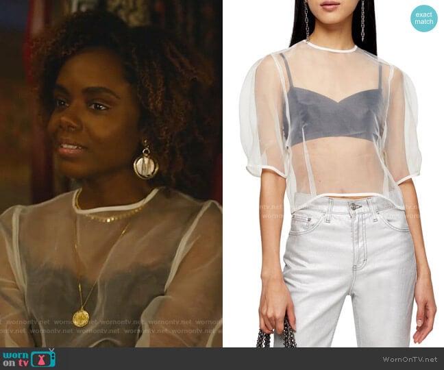 Topshop Sheer Organza Top worn by Josie McCoy (Ashleigh Murray) on Katy Keene