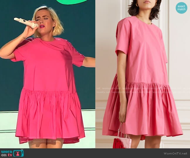 Valentino Cotton-Blend Poplin Mini Dress worn by Katy Perry on American Idol