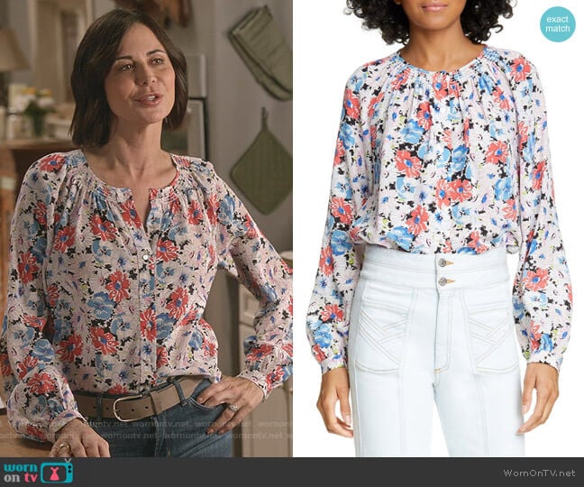 Veronica Beard Madge Silk Floral Blouse worn by Cassandra Nightingale (Catherine Bell) on Good Witch