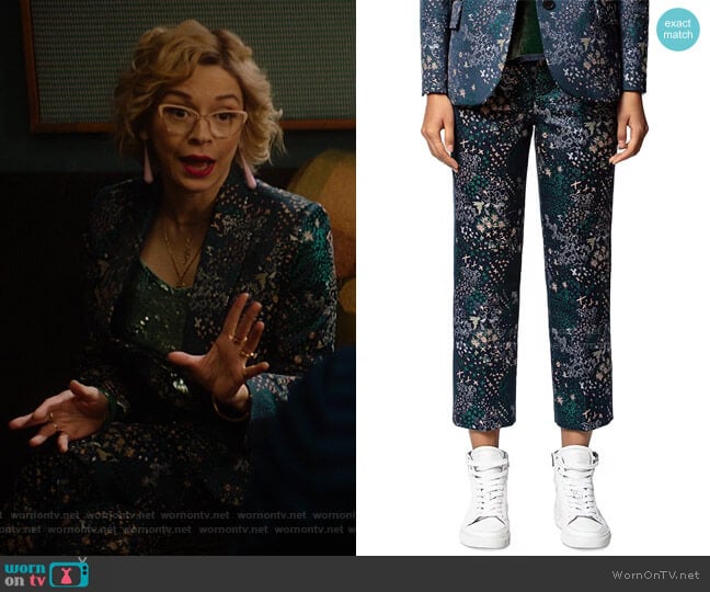 Zadig & Voltaire Posh Mixed-Print Jacquard Pants worn by Pepper Smith (Julia Chan) on Katy Keene