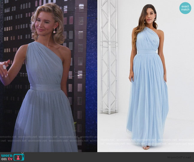 WornOnTV: Katie's blue tulle one shoulder dress on Alexa Katie