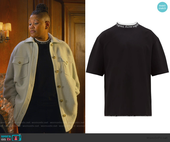 Acne Studios Extorr logo-collar jersey T-shirt worn by Skye (Rahne Jones) on The Politician