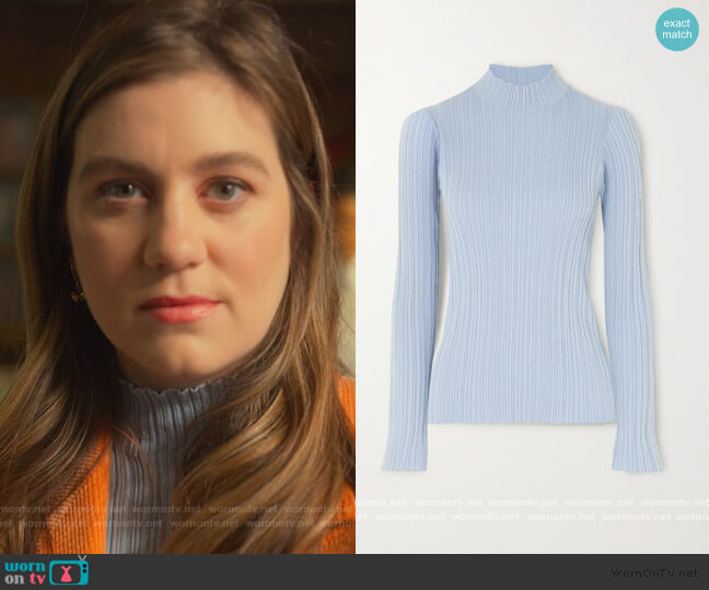 Acne Studios High Neck Ribbed Cotton Blend Top worn by McAfee (Laura Dreyfuss) on The Politician