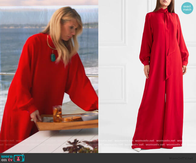 Adam Lippes Silk crepe de chine jumpsuit worn by Georgina Hobart (Gwyneth Paltrow) on The Politician