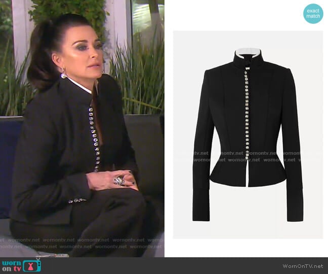 Alexandre Vauthier Jewel Button Blazer worn by Kyle Richards on The Real Housewives of Beverly Hills