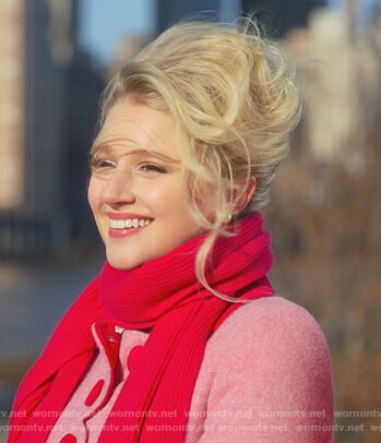 Alise’s pink scalloped coat on The Politician