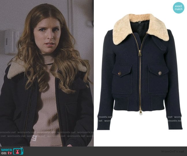 Ami Zipped Jacket With Shearling Collar worn by Darby (Anna Kendrick) on Love Life