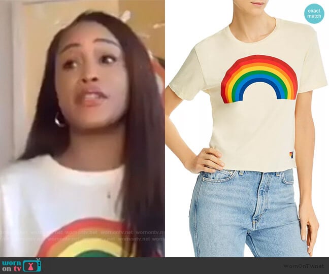 Aviator Nation Big Rainbow Graphic Boyfriend Tee worn by Eve on The Talk