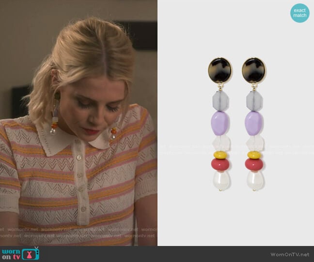 BaubleBar Colorful Mixed Media Drop Earrings worn by Astrid (Lucy Boynton) on The Politician
