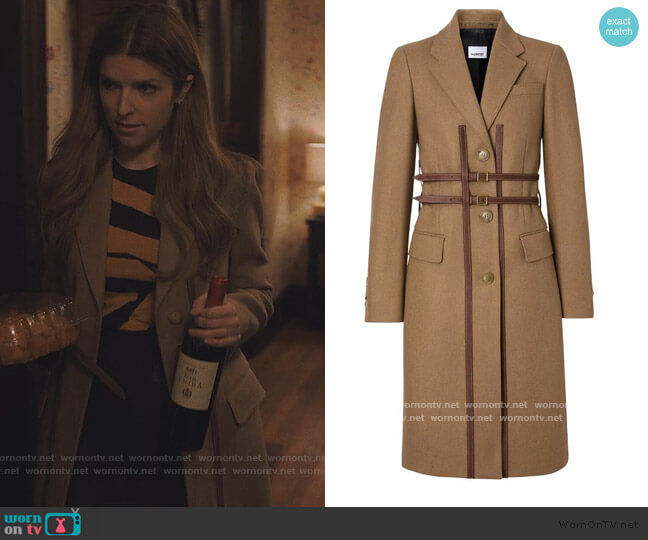 Burberry Leather Harness Detail Wool Tailored Coat worn by Darby (Anna Kendrick) on Love Life