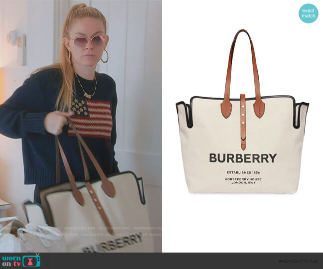 Burberry The Large Soft Cotton Canvas Belt Bag worn by Leah McSweeney on The Real Housewives of New York City