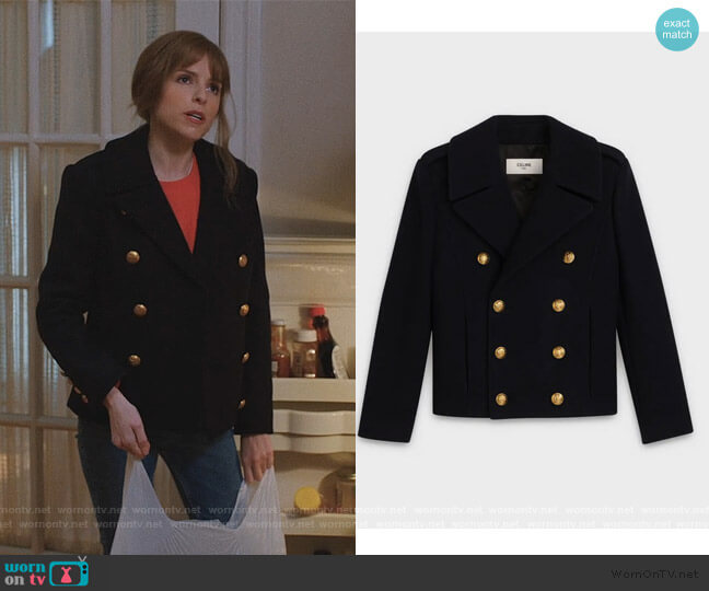 Celine Short Caban in Wool worn by Darby (Anna Kendrick) on Love Life