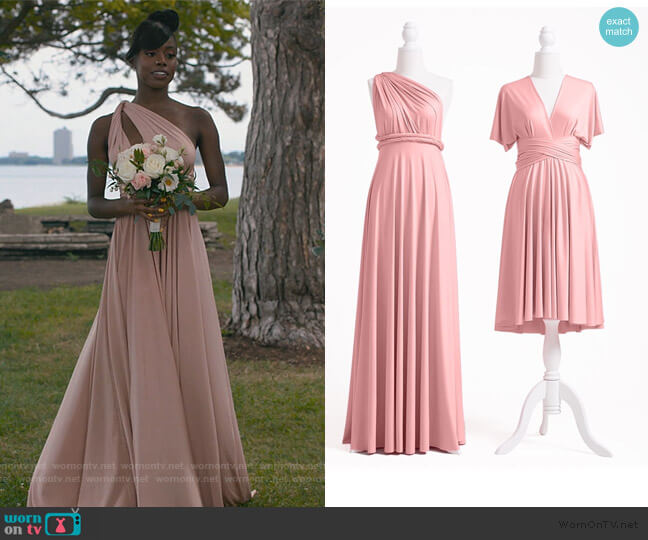 Infinity Dress Dusty Rose Multiway Infinity Dress worn by Kiesha Williams (Birgundi Baker) on The Chi