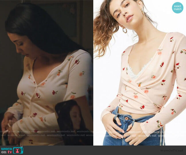 Forever 21 Floral Wrap Top worn by Yolanda Montez (Yvette Monreal) on Stargirl
