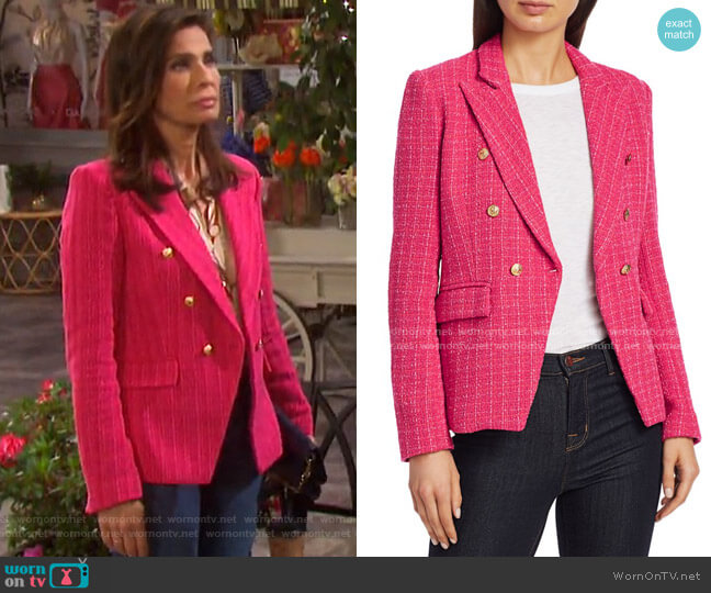 Generation Love Alexa Tweed Double-Breasted Blazer worn by Hope Williams (Kristian Alfonso) on Days of our Lives