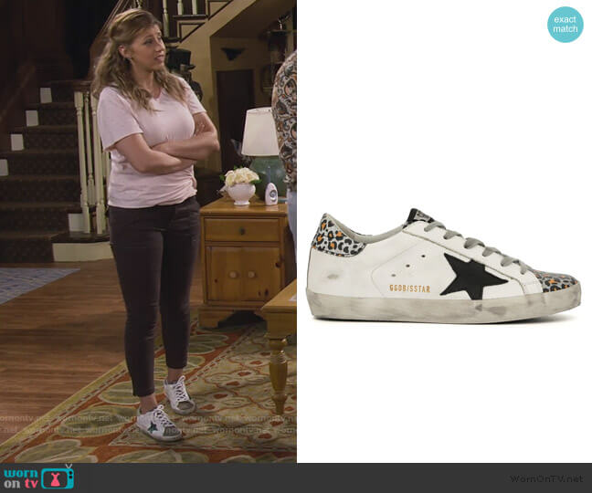Golden Goose Leopard Superstar Sneakers worn by Stephanie Tanner (Jodie Sweetin) on Fuller House