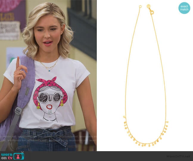 Gorjana Power Gemstone Charm Necklace for Healing worn by Katie Cooper (Isabel May) on Alexa & Katie