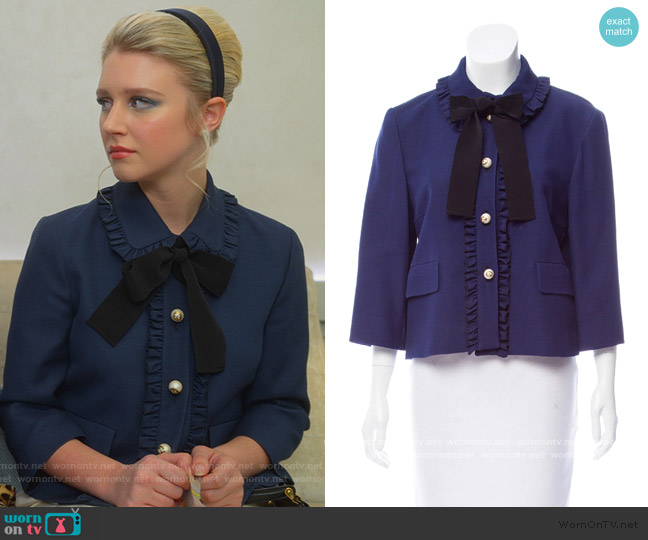 Gucci Ruffled Trim Jacket worn by Alice (Julia Schlaepfer) on The Politician