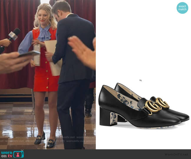 Gucci Victoire 55mm Double G Pumps worn by Alice (Julia Schlaepfer) on The Politician