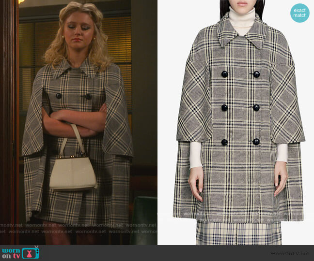 Gucci Madras Wool Blend Cape Coat worn by Alice (Julia Schlaepfer) on The Politician