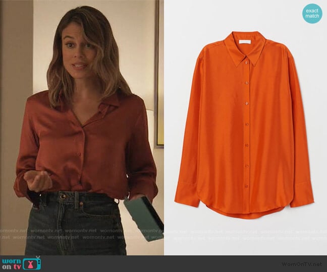 H&M Silk Shirt worn by Noa Hamilton (Nathalie Kelley) on The Baker and the Beauty
