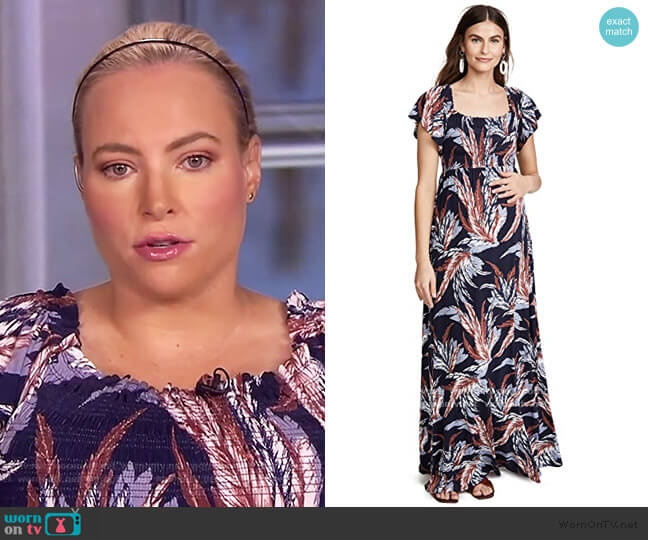 Ingrid & Isabel Off Shoulder Smocked Maternity Maxi Dress worn by Meghan McCain on The View
