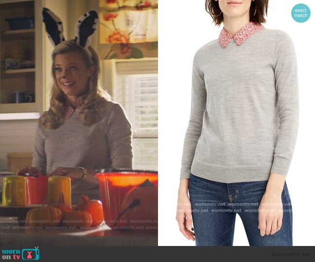 J. Crew Tippi Liberty Print Collar Sweater worn by Barbara Whitmore (Amy Smart) on Stargirl