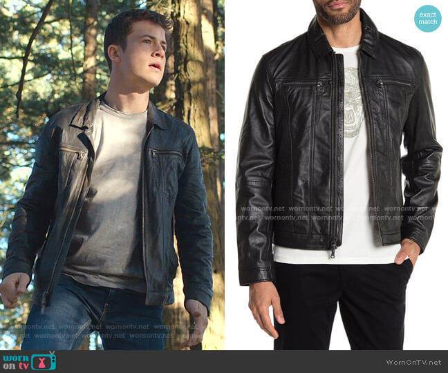 WornOnTV: Clay's leather collared zip jacket on 13 Reasons Why