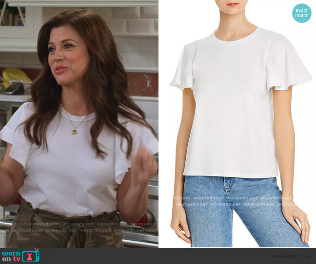 Joie Aeowin Flutter-Sleeve Tee worn by Lori Mendoza (Tiffani Thiessen) on Alexa & Katie