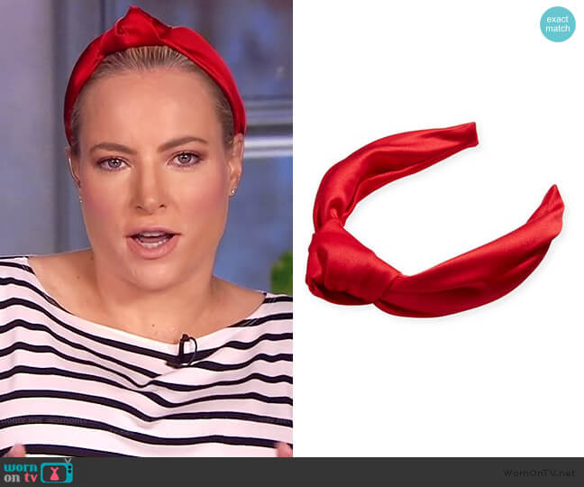Eugenia Kim Karyn Knotted Satin Headband worn by Meghan McCain on The View