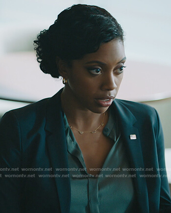 Kate’s satin blouse on Billions