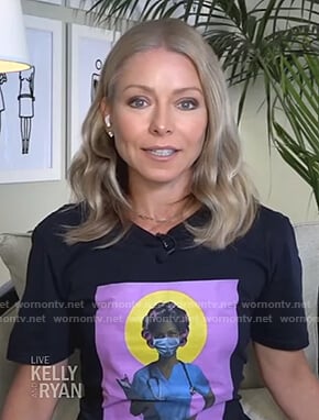 Kelly’s nurse print tee on Live with Kelly and Ryan