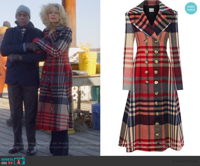 Khaite Christina Double Breasted Coat worn by Dede Standish (Judith Light) on The Politician
