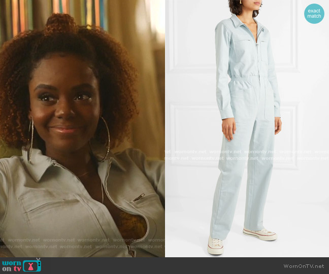 L.F. Markey Danny stretch-Cotton Jumpsuit worn by Josie McCoy (Ashleigh Murray) on Katy Keene