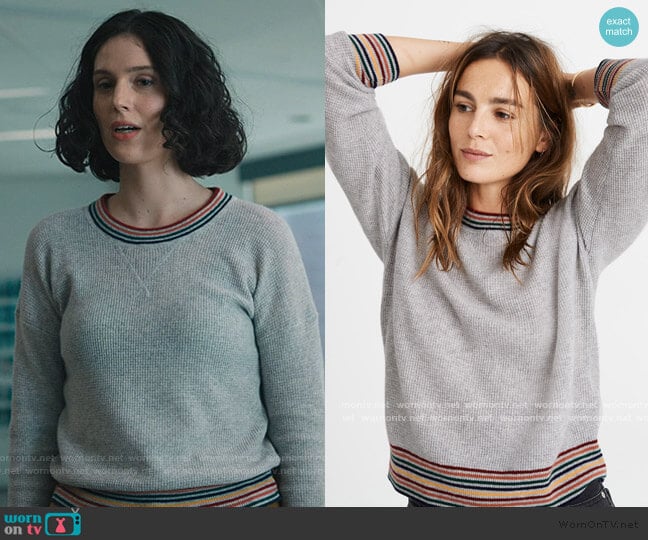 Madewell Rainbow-Trim Cashmere Sweatshirt