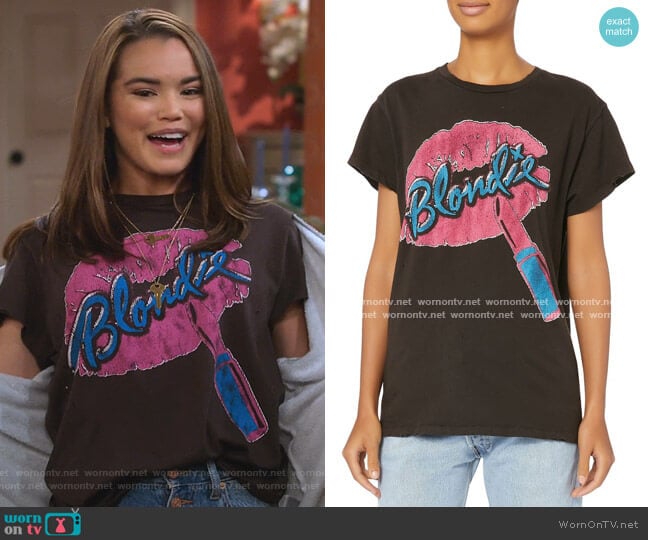 Madeworn Blondie Graphic Tee worn by Alexa Mendoza (Paris Berelc) on Alexa & Katie