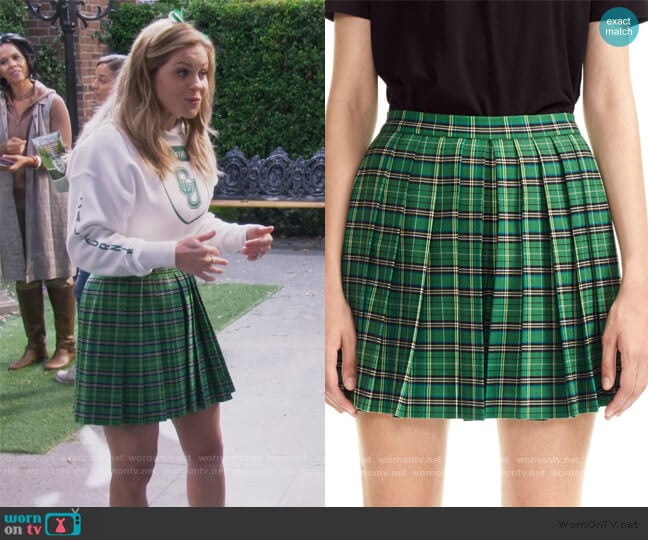 Maje Iverts Pleated Plaid Skort worn by DJ Tanner-Fuller (Candace Cameron Bure) on Fuller House