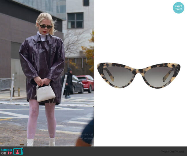 Miu Miu Cat Eye Sunglasses worn by Astrid (Lucy Boynton) on The Politician